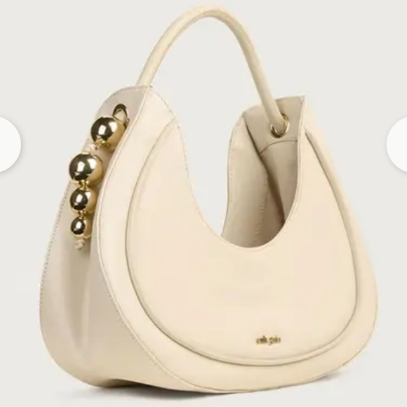cult gaia Handbags - Cult Gaia Zabelle Leather Shoulder Bag  Off-white New With Tags